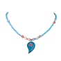 Alloy Enamel Split Pendant Necklaces, Glass Seed Bead Necklaces