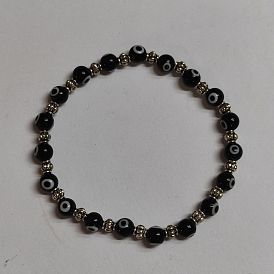 Mauvais œil au chalumeau et bracelet extensible perlé en alliage pour femme