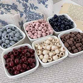 Непрозрачный акрил европейского бисера, бусины с большим отверстием, овальные