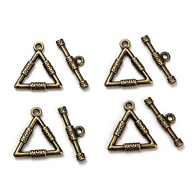 Cierres de acero de estilo tibetano, sin plomo y cadmio, triángulo