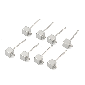 Shegrace Messing-Würfel-Ohrstecker-Rohlinge, Cadmiumfrei und Nickel frei und Bleifrei, mit Schleife