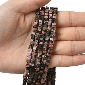 Природные родонит бисер нитей, квадратный