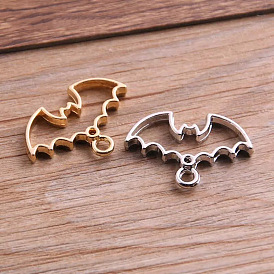 2 Colors Bat Alloy Pendants, for Jewelry Making DIY Accessories