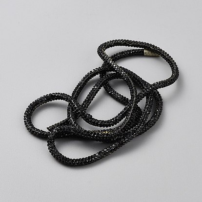 ПВХ-шнур со стразами, блестящая круглая трубка с ватным сердечником внутри, аксессуары для одежды