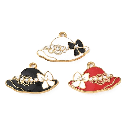 304 нержавеющей стальной эмали подвески, с пластмассовой жемчужиной abs, ионное покрытие (ip), шляпа, золотые