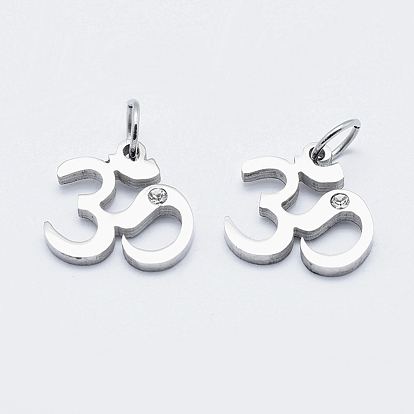 Eco-Friendly 316 Surgical Stainless Steel Micro Pave Cubic Zirconia Charms, Long-Lasting Plated