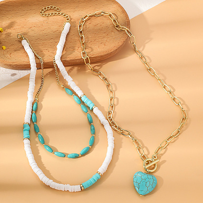 Natural Turquoise Necklace Vintage Bohemian Necklace Jewelry Bohemian Necklace