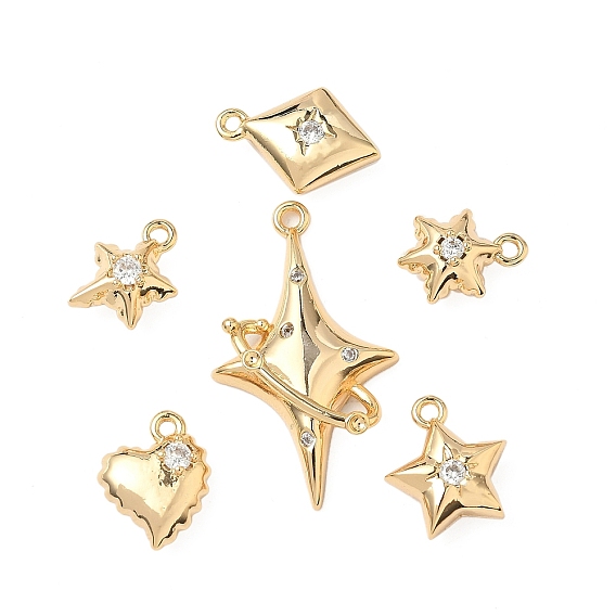 Латунные микро проложить кубического циркония подвески, реальный 18 k позолоченный