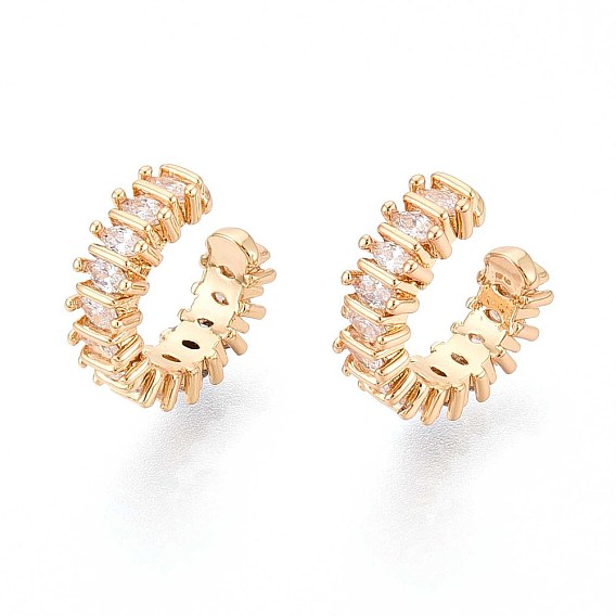 Латунные серьги-манжеты из прозрачного кубического циркония, c-образный