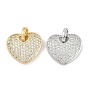 Стойки обшивки латунные подвески, сердце прелести, с кубического циркония, долговечный, без свинца и без кадмия, с целью перехода в кольце