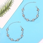 Clear Cubic Zirconia Clover Link Bracelet, Alloy Jewelry for Women