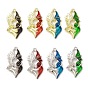 Rack Plating Alloy Enamel Pendants, Heart with Wing Charm