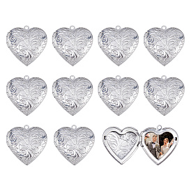12Pcs Stainless Steel Locket Pendants