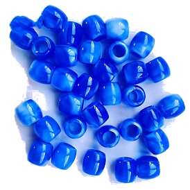 ABS Plastic Imitation Pearl European Beads, Large Hole Beads, Barrel, Two Tone