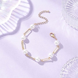 Латунные браслеты скрепки, браслеты из ракушек и жемчуга для женщин