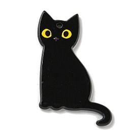 Colgantes acrílicos de gato negro de halloween
