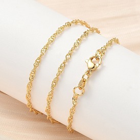 2.5мм латунные цепочки в сингапурском стиле, без кадмия и без свинца, долговечный, стойки покрытие