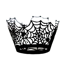 Обертки для кексов, держатели бумажных вкладышей для лазерной резки, для хэллоуина свадьба день рождения украшение, паутины