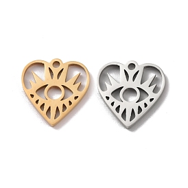 201 подвески из нержавеющей стали, сердце с очаровательными глазами