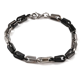 304 Stainless Steel Arch Link Chain Bracelets, with 201 Stainless Steeel Findings, Stainless Steel Color