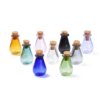 Glass Cork Bottles Ornament, Glass Empty Wishing Bottles, DIY Vials for Pendant Decorations