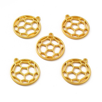 Alloy Open Back Bezel Pendants, for DIY UV Resin, Epoxy Resin, Pressed Flower Jewelry, Football