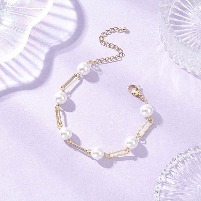 Латунные браслеты скрепки, браслеты из ракушек и жемчуга для женщин