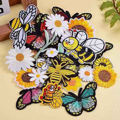 17Pcs 17 Style Computerized Embroidery Cloth Iron on/Sew on Patches, Appliques, Costume Accessories