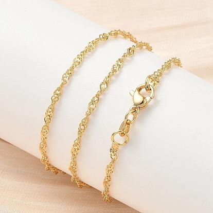 2.5мм латунные цепочки в сингапурском стиле, без кадмия и без свинца, долговечный, стойки покрытие