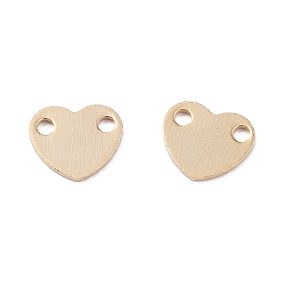 Brass Link Connectors, Long-Lasting Plated, Heart