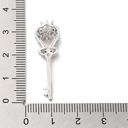 Pendentifs en laiton et zircone cubique, plaqué longue durée, clé avec la couronne