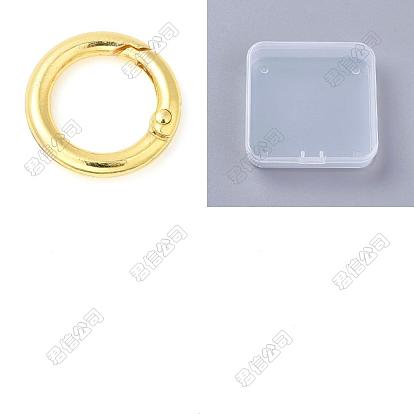 Anillos de puerta de resorte de latón chapado en rack, anillo redondo, larga duración plateado