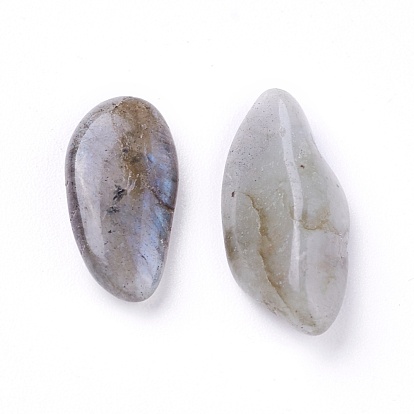 Natural Labradorite Beads, Undrilled/No Hole, Chips