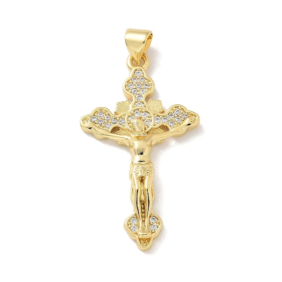 Латунные микро проложить кубического циркония подвески, крест с подвесками Иисуса