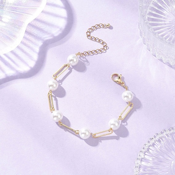 Латунные браслеты скрепки, браслеты из ракушек и жемчуга для женщин