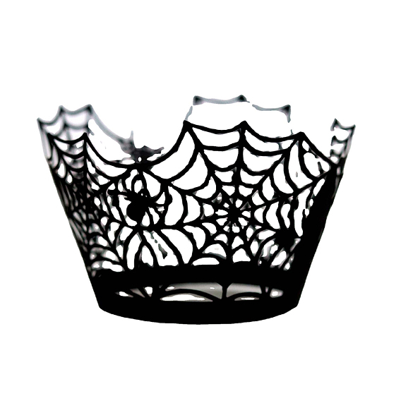 Обертки для кексов, держатели бумажных вкладышей для лазерной резки, для хэллоуина свадьба день рождения украшение, паутины