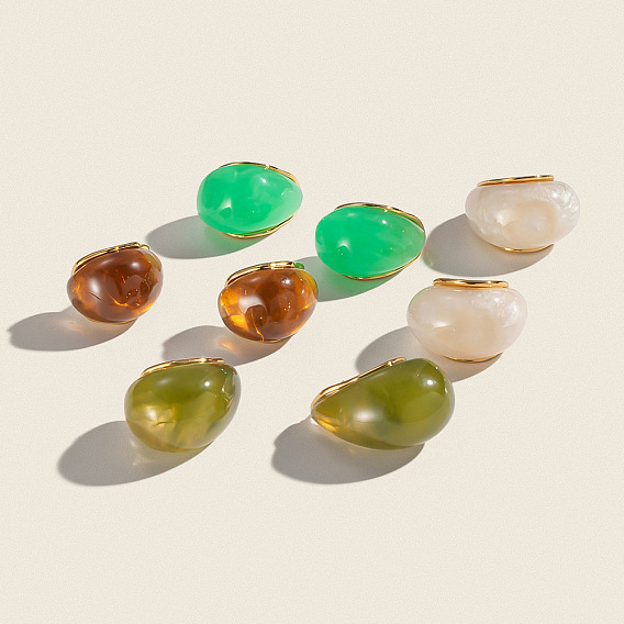 304 серьги-гвоздики-капли из нержавеющей стали, cmолой, реальный 18 k позолоченный