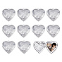 12Pcs Stainless Steel Locket Pendants