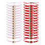 30 pièces 2 bracelets à breloques en alliage émaillé de couleurs, fraise, avec du fil de nylon