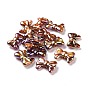 UV Plating Rainbow Iridescent Acrylic Beads, with Gold Foil, Bowknot