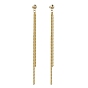 Brass Tassel Chain Drop Earrings  for Women, Ear Thread, with 304 Stainless Steel Stud Earring Findings
