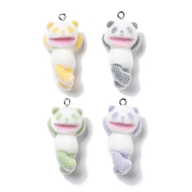 Подвески из смолы, с железной платиной петлей, прелести панды