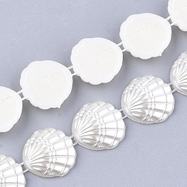 ABS plastique imitation perle garniture perlée guirlande brin, idéal pour le rideau de porte, matériel de bricolage de décoration de mariage, coquille