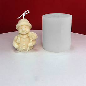 Christmas Theme Snowman DIY Silicone Candle Molds, for Scented Candle Making