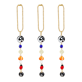 3шт. подвеска в виде гриба-лэмпворка с изображением сглаза, с шариковой цепью железной