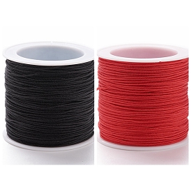 50 Rolls 2 Colors Nylon Thread, DIY Material for Jewelry Making, Black & Red