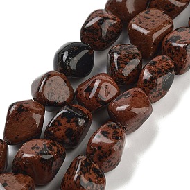 Natural Mahogany Obsidian Beads Strands, Nuggets, Tumbled Stone