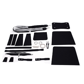 Вязаные крючком сумки-ведра из искусственной кожи своими руками, включая дно и крышку, погон, плоскогубцы, двусторонний скотч, брелок для ключей, воск шнур, молния