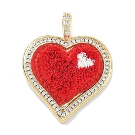 Латунные микро проложить кубического циркония подвески, с хлопком, долговечный, стойки покрытие, без свинца и без кадмия, сердце прелести