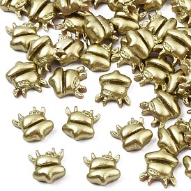 Spray Painted Opaque Resin Cabochons, Cow